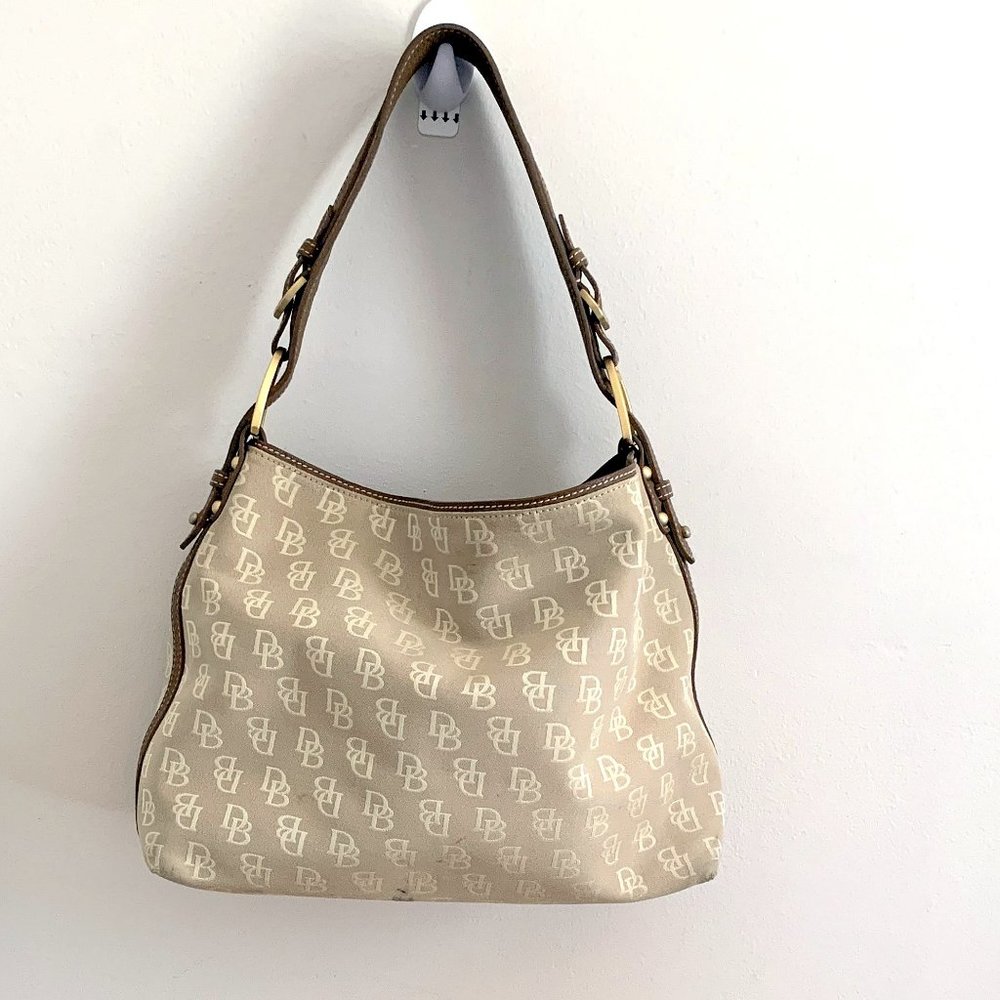 Vintage Canvas Monogram Dooney and Bourke Shoulder Bag - Picture 7 of 10